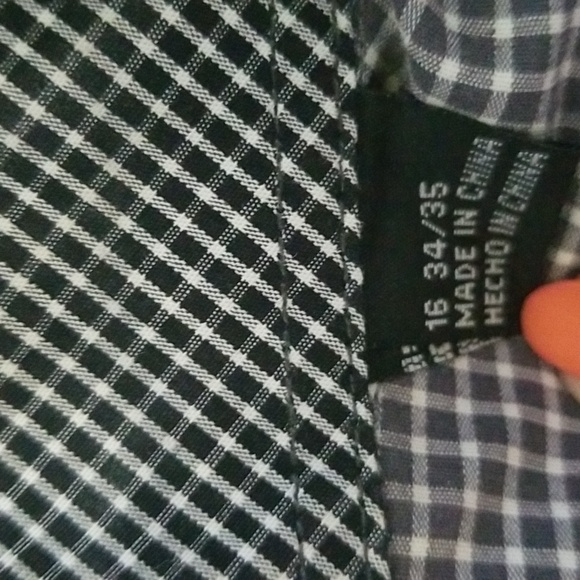 English Laundry Gray and White Plaid Shirt - Size 16 34/35 - Picture 3 of 9